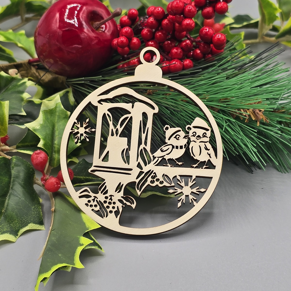 Laterne mit 2 Vögelchen