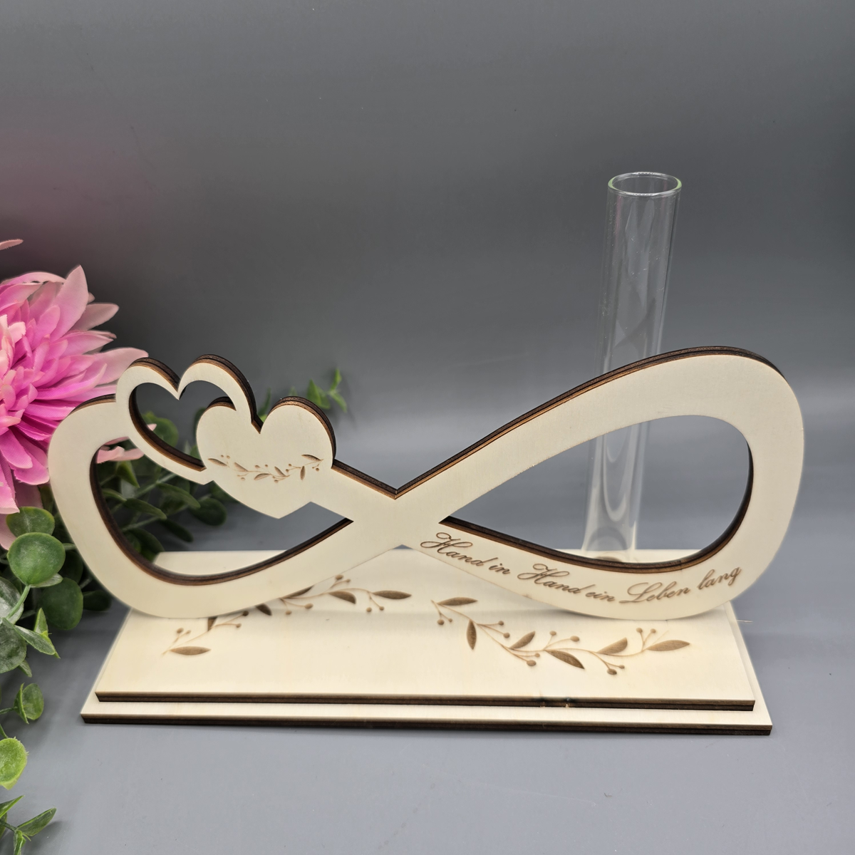 Unendlichkeit Aufsteller mit Reagenzglas