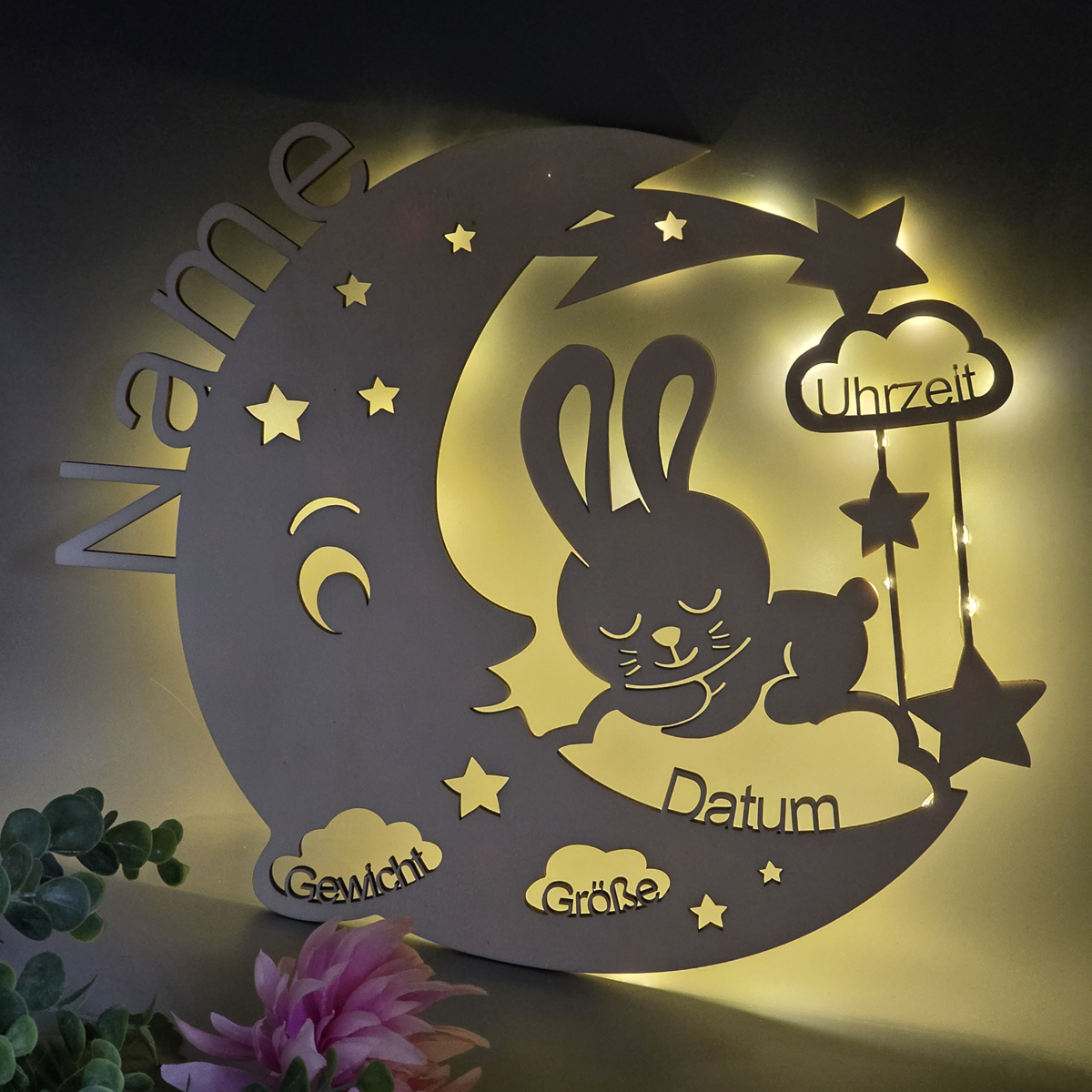 Mond mit und ohne Beleuchtung